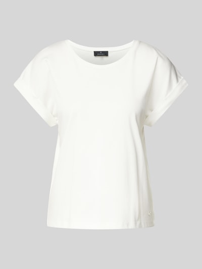 monari T-shirt met geribde ronde hals Offwhite - 2