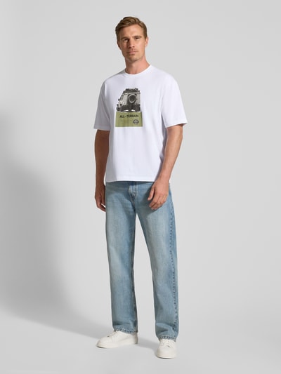 BOSS Orange Regular fit T-shirt van puur katoen, model 'WAGON' Wit - 1