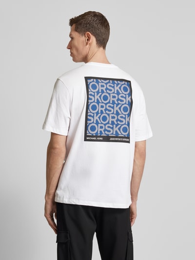 Michael Kors T-shirt z detalami z logo Biały 5