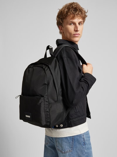 Hugo Blue Rucksack mit Label-Badge Modell 'Tadd' Black 1