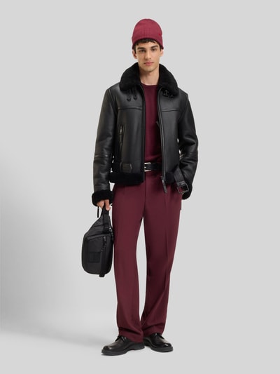 HUGO Regular fit gebreide pullover van merinowol, model 'SAN CEDRIC' Bordeaux - 1