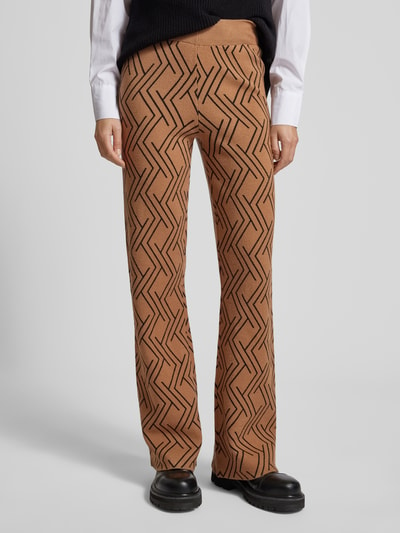 Only Baggy fit stoffen broek met elastische band, model 'ANNY' Camel - 4