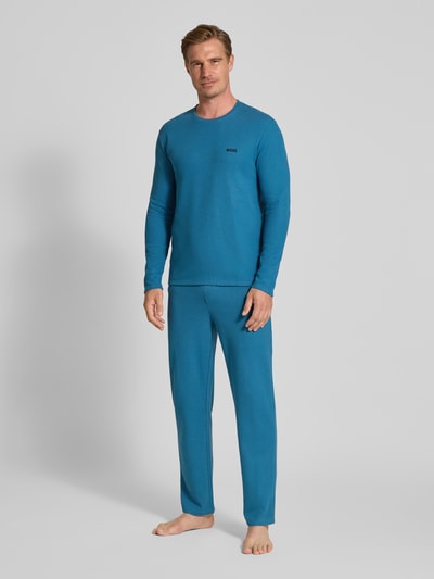 BOSS Regular fit shirt met lange mouwen van katoenmix Petrol - 1