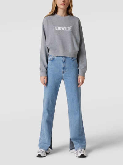 Levi's® Sweatshirt mit Label-Print Modell 'Laundry' Hellgrau 1