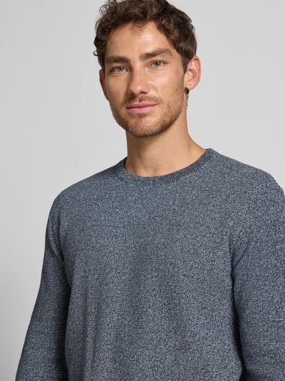 Tom Tailor Regular Fit Strickpullover aus reiner Baumwolle Blau 3