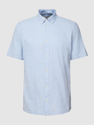 Casual Friday Freizeithemd aus reiner Baumwolle mit Button-Down-Kragen Hellblau 2