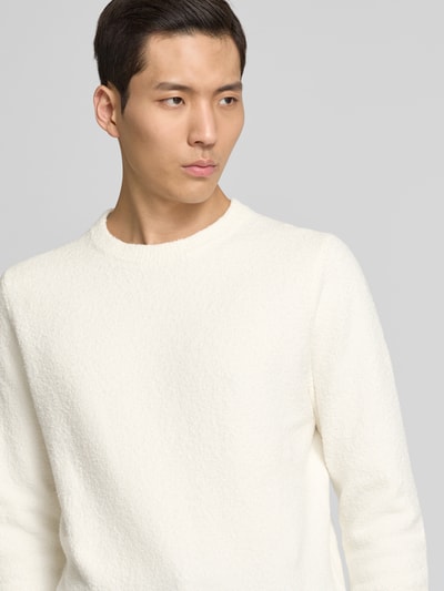 Samsøe Samsøe Regular Fit Strickpullover aus Baumwoll-Mix mit Leinen-Anteil Modell 'SANINO' Offwhite 3