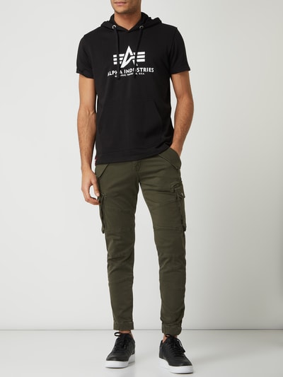 Alpha Industries Cargobroek met labeldetails, model 'COMBAT' Donkergrijs - 1