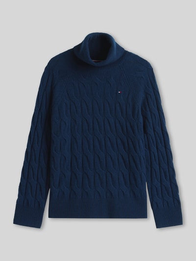 Tommy Hilfiger relaxed fit coltrui van pure wol Marineblauw - 2