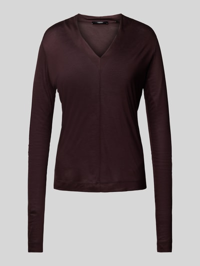 Someday Longsleeve mit tiefem V-Ausschnitt Modell 'Kemara' Bordeaux 2