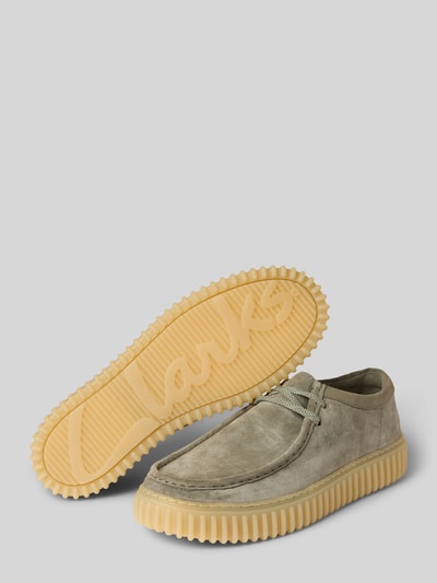 Clarks Veterschoenen met rubberzool, model 'Torhill' Lindegroen - 4
