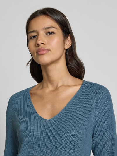 Zero Strickpullover mit V-Ausschnitt Hellblau 3