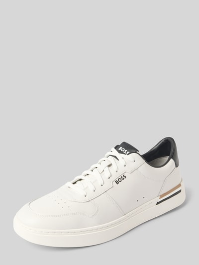 BOSS Lage sneakers van echt runderleer, model 'CLINT' Wit - 1