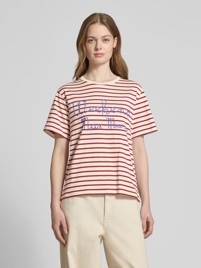 Weekend Max Mara T-Shirt mit Label-Stitching Modell 'OLGA' Rot 4