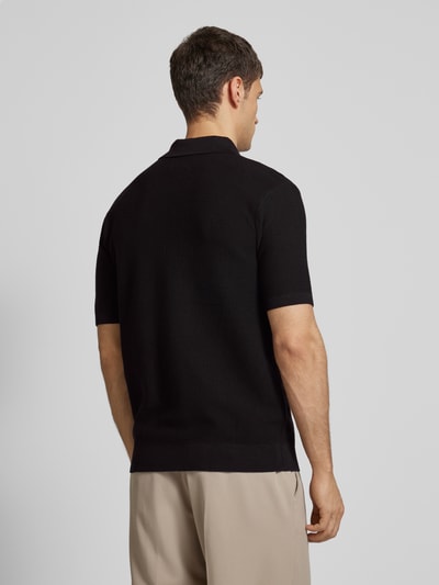 Scotch & Soda Regular fit poloshirt met structuurmotief Zwart - 5