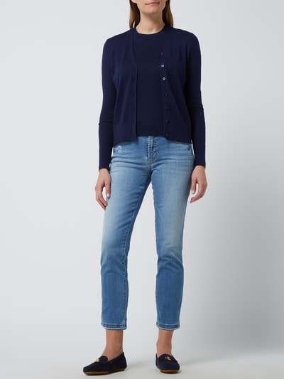 Lauren Ralph Lauren Cardigan van een mix van katoen en modal, model 'Denzel' Marineblauw - 1