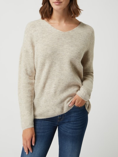 Vero Moda Pullover mit Rippenstruktur  Offwhite Melange 4