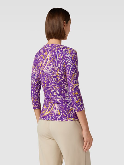 Lauren Ralph Lauren Shirt met lange mouwen en all-over motief, model 'ALAYJA' Helder paars - 5