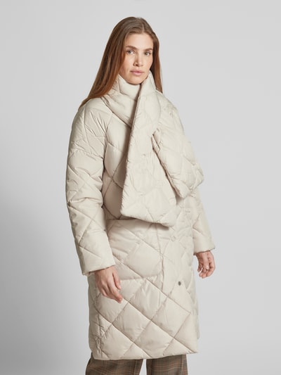 Barbour Gewatteerde lange jas met labelstitching, model 'Brigitte' Offwhite - 4