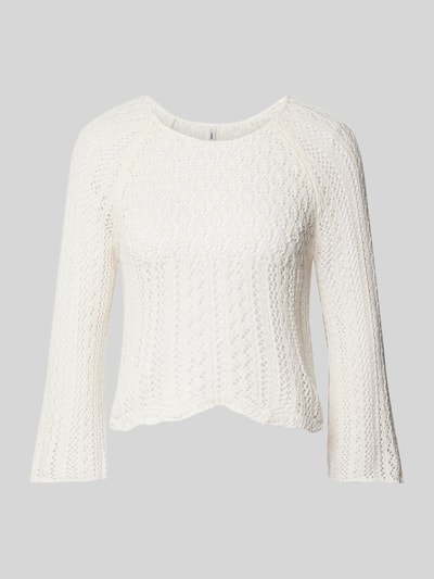 Only Cropped Strickpullover mit Baumwoll-Anteil Modell 'NOLA' Offwhite 2