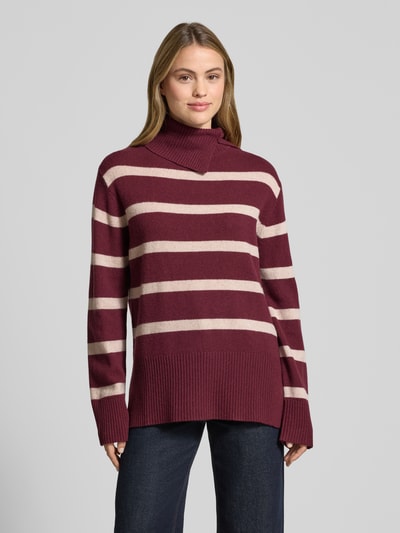 Christian Berg Woman Sweter wełniany ze stójką Bordowy 4