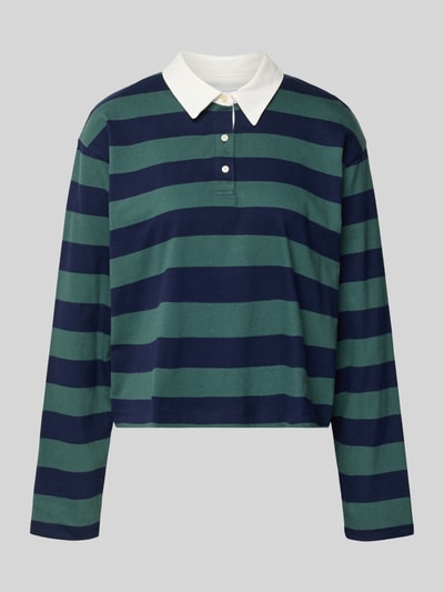 GAP Bluzka z długim rękawem z kołnierzykiem polo Ciemnozielony 2