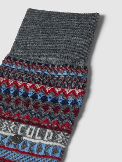 Burlington Socken aus Schurwoll-Mix Modell 'SNOW ISLE' Mittelgrau Melange 2