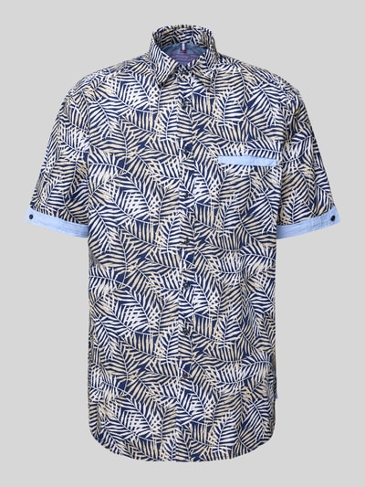 Christian Berg Men Regular Fit Freizeithemd mit Brusttasche Marine 2