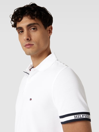 Tommy Hilfiger Slim fit poloshirt met logostitching Wit - 3