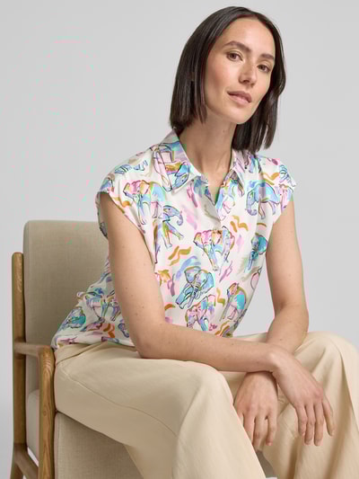 Emily Van den Bergh Bluzka o kroju regular fit z krótkim rękawem Biały 3