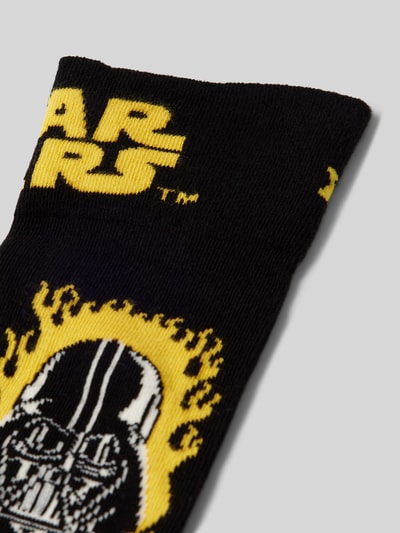 Happy Socks Socken mit Label-Stitching Modell 'Star Wars' Black 2