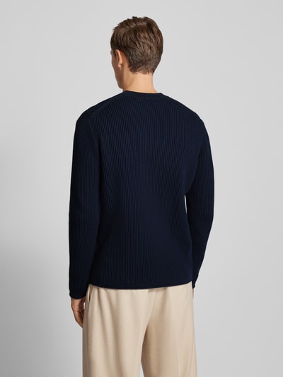 Drykorn Gebreide pullover met ronde hals, model 'LEANDO' Marineblauw - 5