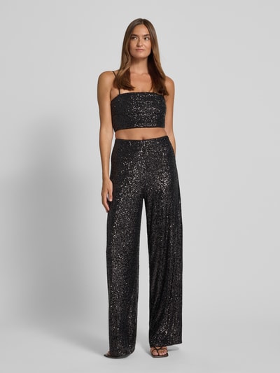 Jake*s Cocktail Wide fit cocktailbroek met all-over pailletten Zwart - 1
