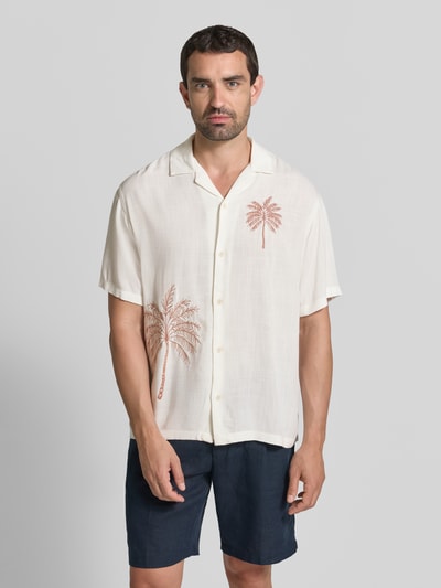 JACK & JONES Premium Koszula casualowa o kroju relaxed fit z wiskozy z haftami Biały 4