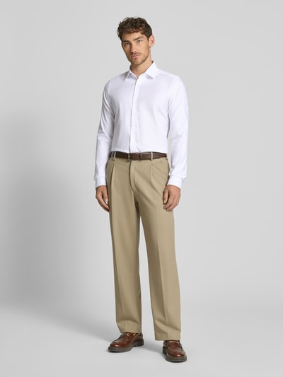 OLYMP Level Five Slim Fit Businesshemd aus Twillgewebe mit extra langem Arm Weiss 1