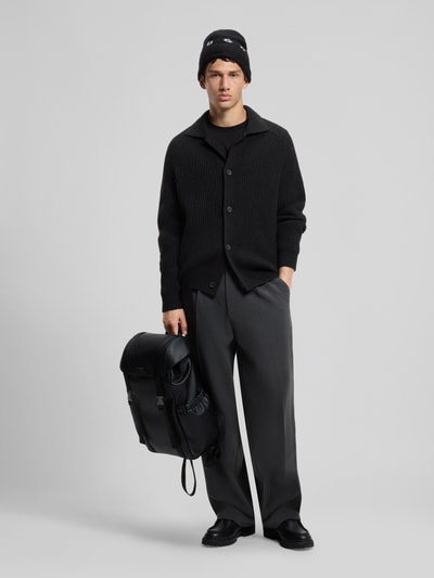 HUGO Regular Fit Strickjacke aus Woll-Mix Modell 'Sardeep' Black 1