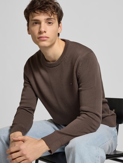 Tommy Jeans Regular fit gebreide pullover van zuiver katoen Donkerbruin - 3