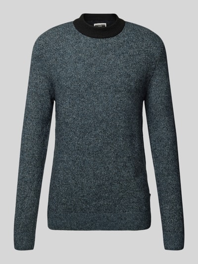 Jack & Jones Sweter z dzianiny z detalem z logo model ‘COSPACE’ Granatowy 1