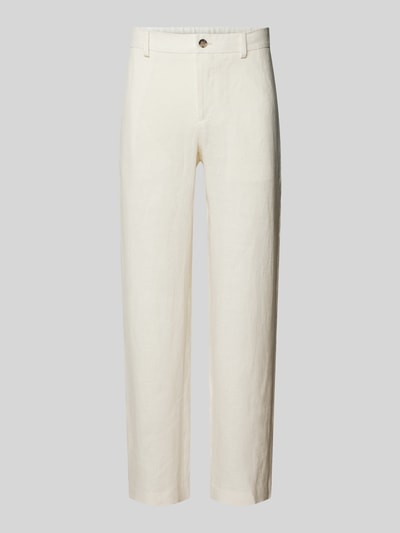 Mango Leinenhose mit Gesäßtaschen Offwhite 2