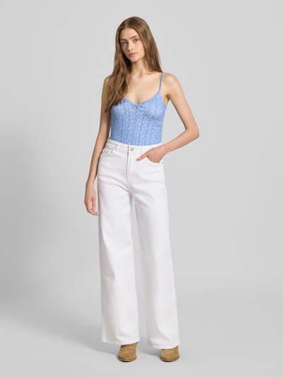 Review Top met sierstrik Bleu - 1