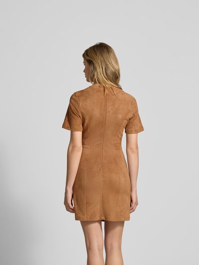 Rabanne Minikleid mit Druckknopfleiste Camel 5