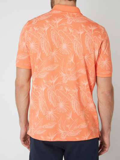 Fynch-Hatton Casual Fit Poloshirt mit floralem Muster  Orange 5