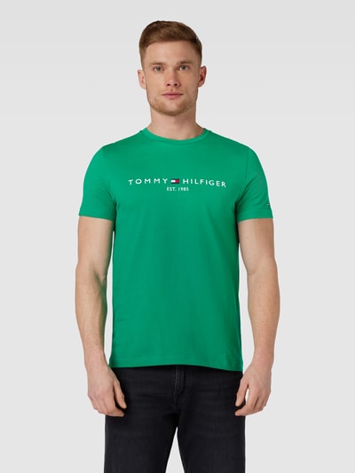 Tommy Hilfiger T-shirt met labelstitching Lichtgroen - 4