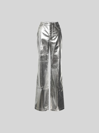 ROTATE Flared Stoffhose mit 5-Pocket-Design Silber 2