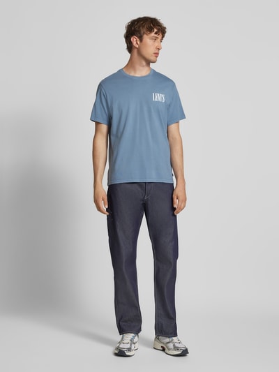 Levi's® T-shirt z nadrukiem z logo Szaroniebieski 1
