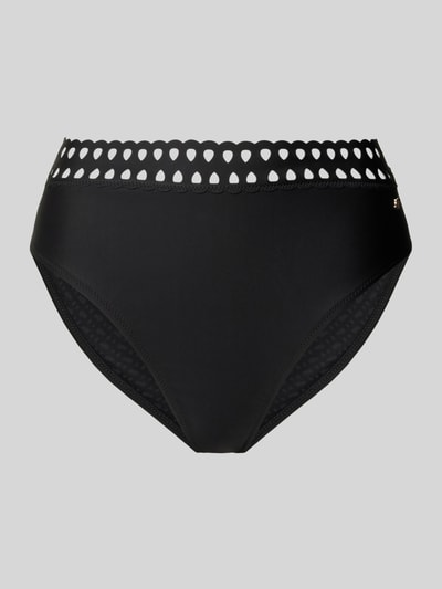 BOSS High Waist Bikini-Hose mit Logo-Applikation Modell 'EYELET' Black 1