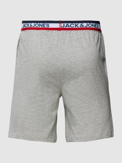 JACK & JONES Pyjama-Shorts mit elastischem Logo-Bund Modell 'TAPE' Mittelgrau Melange 3
