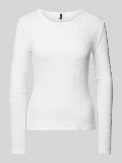 Vero Moda Regular Fit Langarmshirt aus reiner Baumwolle Modell 'LISA' Weiss 1