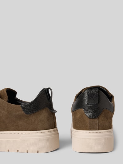 Antony Morato Ledersneaker mit Label-Applikation Taupe 2