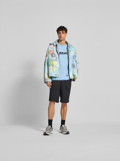 Kenzo Jacke mit Kapuze und Umlegekragen Hellblau 1